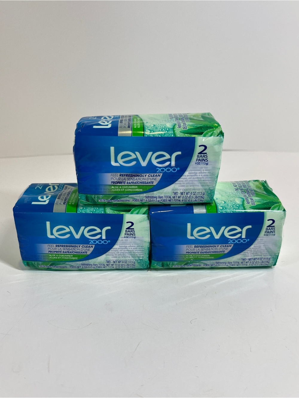 Lever 2000 Bar Soap Lot Aloe & Cucumber 6 Bars Body Facial Cleanser Old Formula